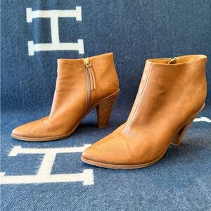 Miu Miu Tan Leather Ankle Booties